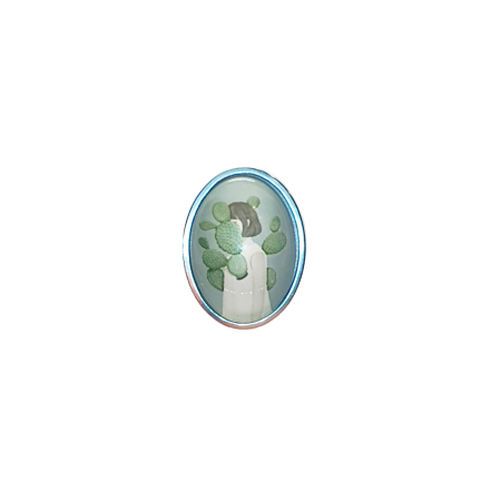 ring steel silver cactus girl1